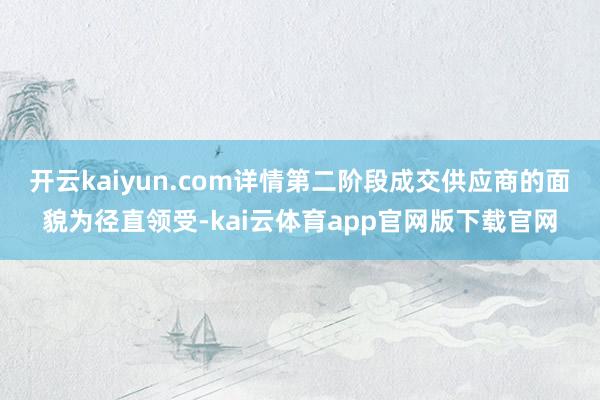 开云kaiyun.com详情第二阶段成交供应商的面貌为径直领受-kai云体育app官网版下载官网