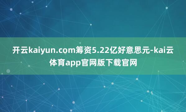 开云kaiyun.com筹资5.22亿好意思元-kai云体育app官网版下载官网