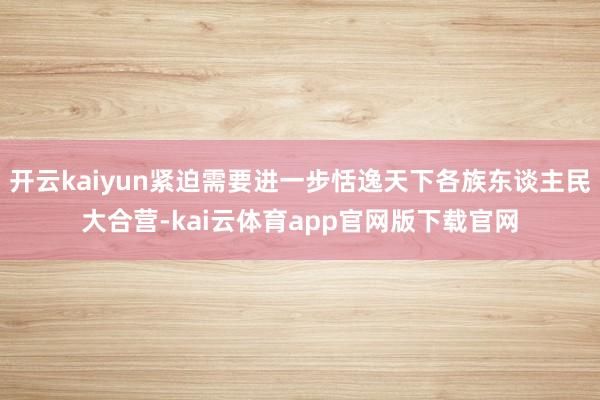 开云kaiyun紧迫需要进一步恬逸天下各族东谈主民大合营-kai云体育app官网版下载官网