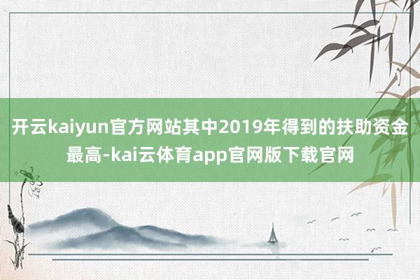 开云kaiyun官方网站其中2019年得到的扶助资金最高-kai云体育app官网版下载官网