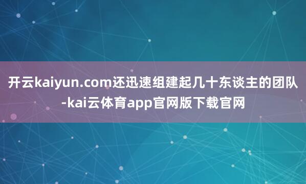 开云kaiyun.com还迅速组建起几十东谈主的团队-kai云体育app官网版下载官网