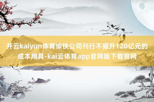 开云kaiyun体育愉快公司刊行不擢升120亿元的成本用具-kai云体育app官网版下载官网