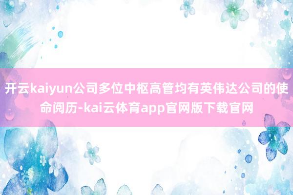 开云kaiyun公司多位中枢高管均有英伟达公司的使命阅历-kai云体育app官网版下载官网
