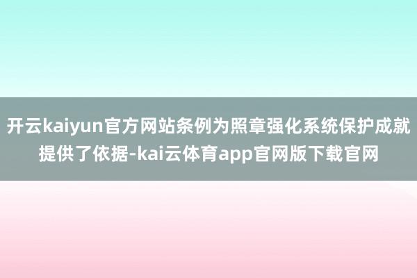 开云kaiyun官方网站条例为照章强化系统保护成就提供了依据-kai云体育app官网版下载官网